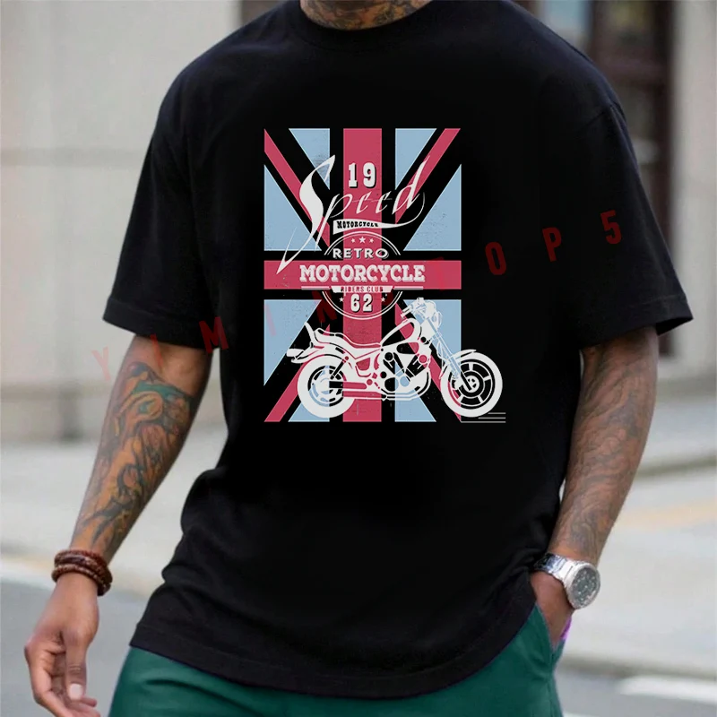 Vintage British Motorcycle Graphic T-shirt Men's Summer Cotton Casual Short-sleeved O-neck Top Tees
Vintage British Motorcycle Graphic T-shirt Men's Summer Cotton Casual Short-sleeved O-neck Top Tees
