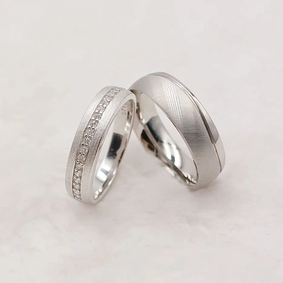 Real 925 Sterling Silver Jewelry Cz Diamond Wedding Rings Western Vintage Valentine Alliance White Gold Color Couples Ring Pair
Real 925 Sterling Silver Jewelry Cz Diamond Wedding Rings Western Vintage Valentine Alliance White Gold Color Couples Ring Pair