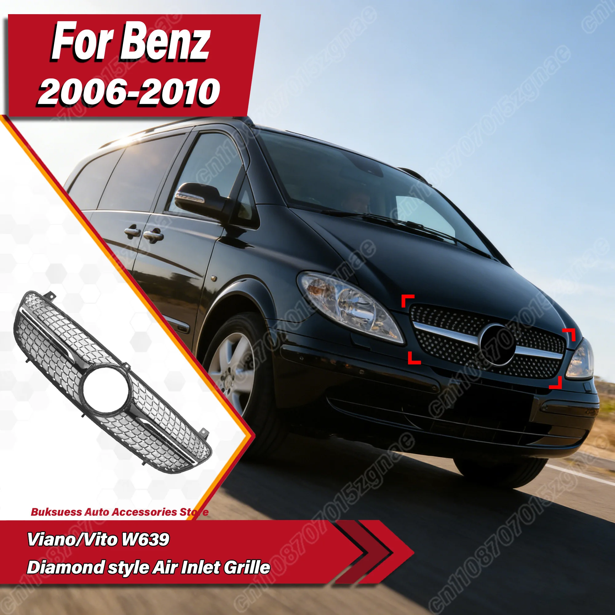 For Mercedes-Benz W639 Viano/Vito 2006 2007 2008 2009 2010 Car Front Bumper Diamond Style Radiator Cover Air Intake Grille Kit
For Mercedes-Benz W639 Viano/Vito 2006 2007 2008 2009 2010 Car Front Bumper Diamond Style Radiator Cover Air Intake Grille Kit