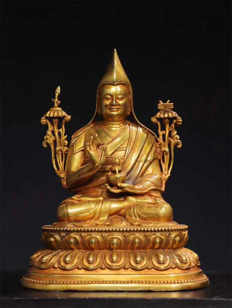 Pure Copper Gold Zongkhapa Buddha Statue Ornaments, Exquisite Home Religious Buddha Statue, Tibetan Buddha Ornament
Pure Copper Gold Zongkhapa Buddha Statue Ornaments, Exquisite Home Religious Buddha Statue, Tibetan Buddha Ornament