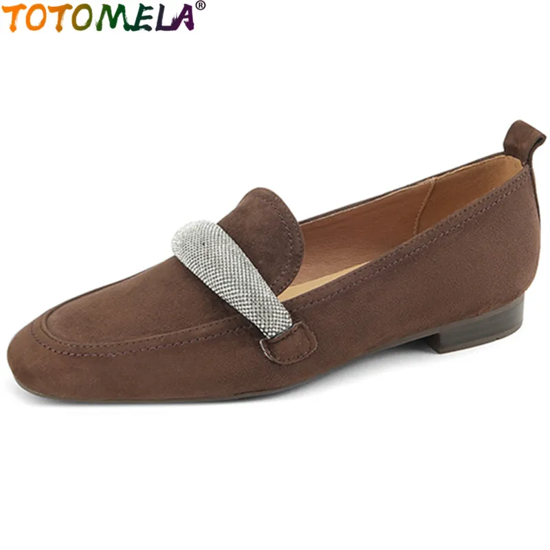TOTOMELA 2022 New Vintage Kid Suede Rhinestone Women Shoes Loafers Square Low Heels Pumps Ladies Slip On Dress Shoes
TOTOMELA 2022 New Vintage Kid Suede Rhinestone Women Shoes Loafers Square Low Heels Pumps Ladies Slip On Dress Shoes
