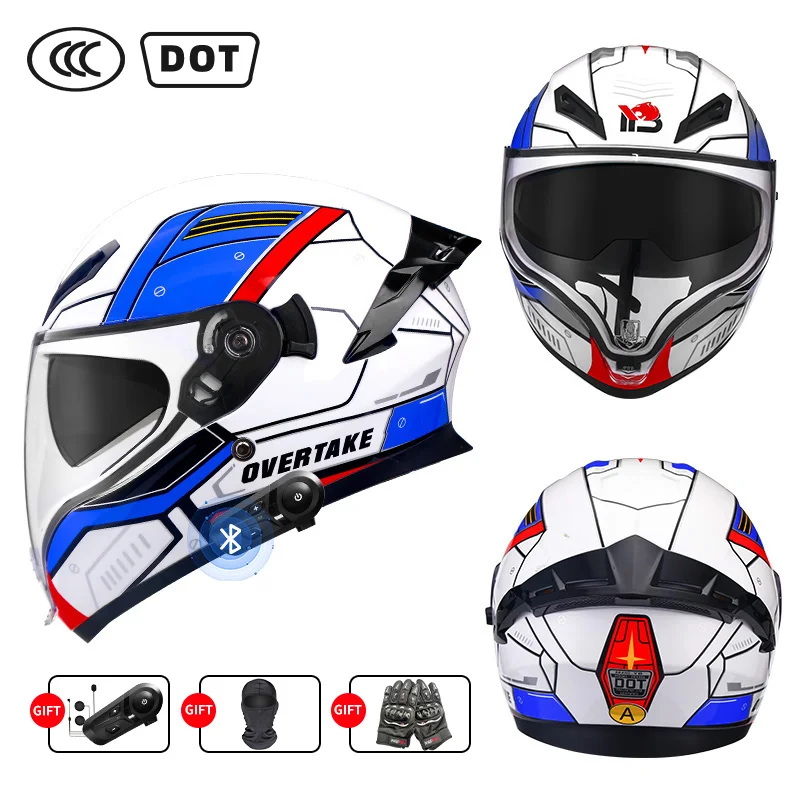 AD DOT Approved Full Face Helmets Crash Motorbike Protective Gear Men Women Motorcycle Double Sun Visor Send Bluetooth earphones
AD DOT Approved Full Face Helmets Crash Motorbike Protective Gear Men Women Motorcycle Double Sun Visor Send Bluetooth earphones