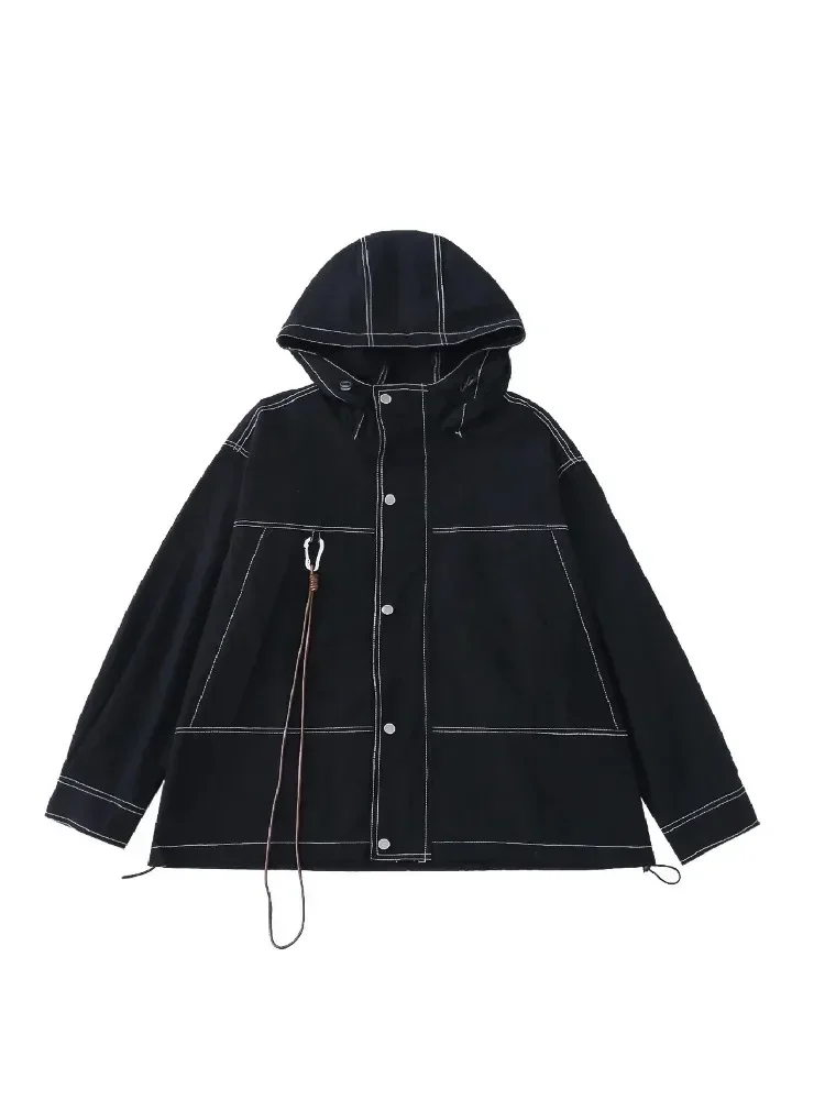 Women's Black Hooded Jacket Oversized Loose Outwear Couple's Hard Cotton Coat New Original Design Ladies Streetwear Coats
Women's Black Hooded Jacket Oversized Loose Outwear Couple's Hard Cotton Coat New Original Design Ladies Streetwear Coats