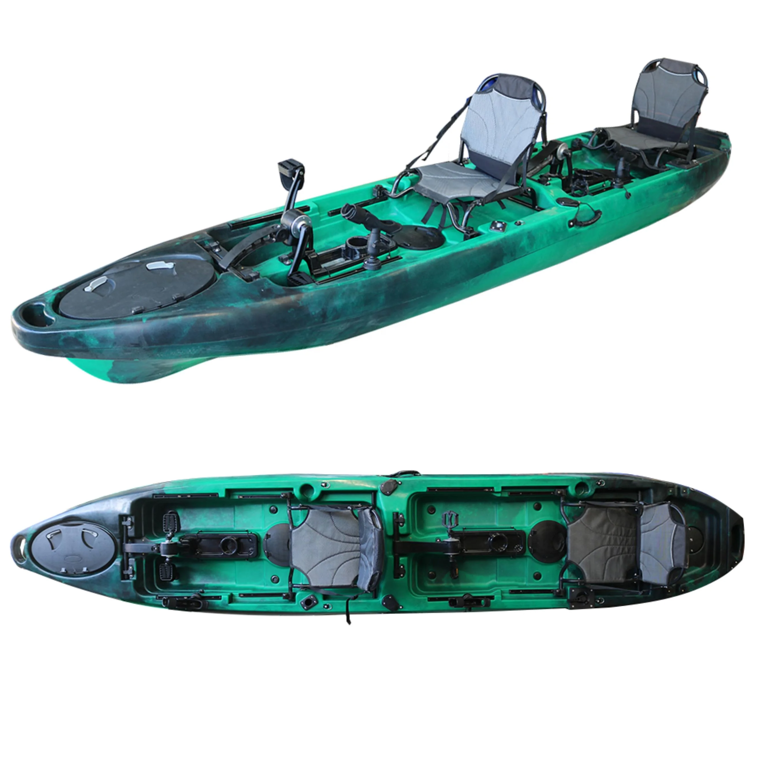 14ft tandem Pedal Drive Fishing Kayak Sit on Top Fishing Kayaks Wholesale with Propeller Pedal System Double Persons Nice Price
14ft tandem Pedal Drive Fishing Kayak Sit on Top Fishing Kayaks Wholesale with Propeller Pedal System Double Persons Nice Price