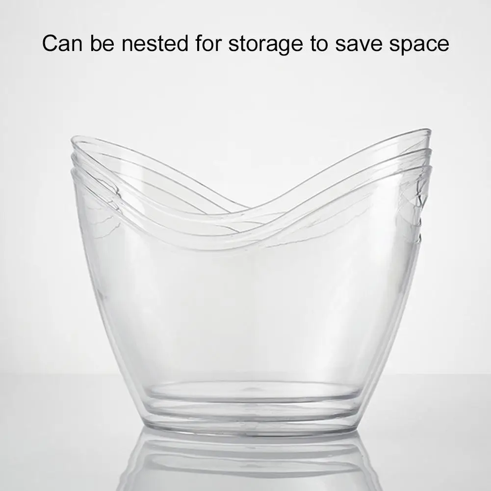 PET Plastic Ice Bucket Clear Beverage Chiller for Wine Beer Champagne Wide Mouth with Comfortable Handles Party Bar Picnic
PET Plastic Ice Bucket Clear Beverage Chiller for Wine Beer Champagne Wide Mouth with Comfortable Handles Party Bar Picnic