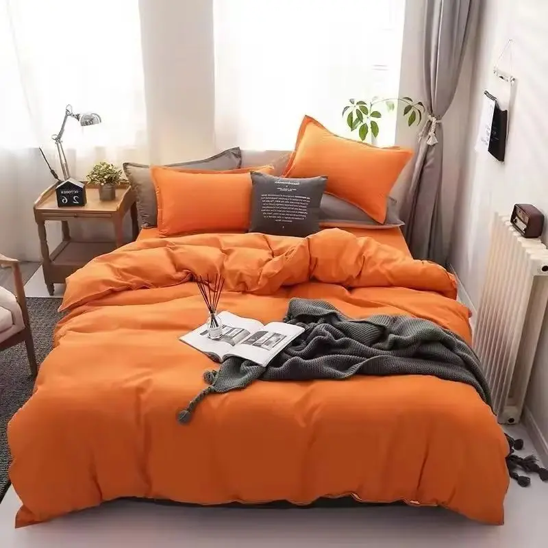 Winter new Solid orange color bedding set flat bed sheet duvet cover pillowcase queen full single
Winter new Solid orange color bedding set flat bed sheet duvet cover pillowcase queen full single