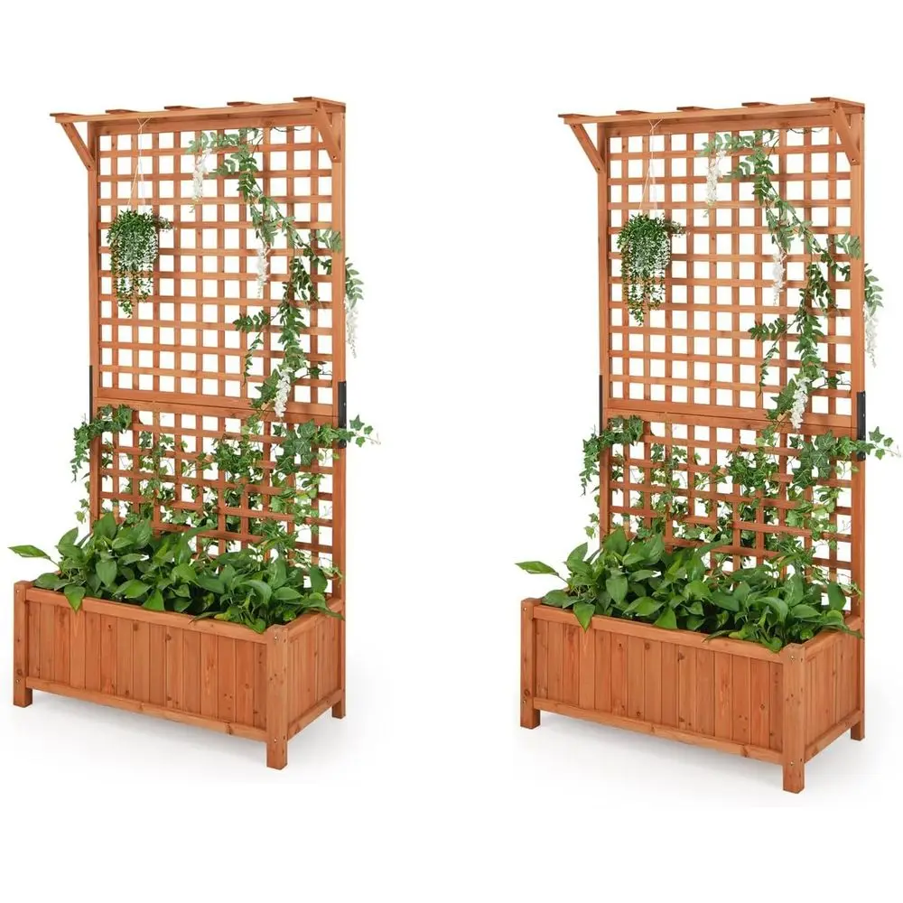 2-Piece Elevated Garden Bed, 72.5 Planter with Trellis, Drainage, for Climbing Plants, Wooden Box for Balcony or Yard
2-Piece Elevated Garden Bed, 72.5 Planter with Trellis, Drainage, for Climbing Plants, Wooden Box for Balcony or Yard