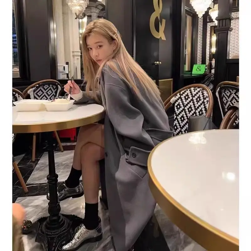 Gray Woolen Coat Women's Long Style Korean High Waist Commute Polyester Fiber 100% Winter Season Long Sleeve Suit Collar
Gray Woolen Coat Women's Long Style Korean High Waist Commute Polyester Fiber 100% Winter Season Long Sleeve Suit Collar