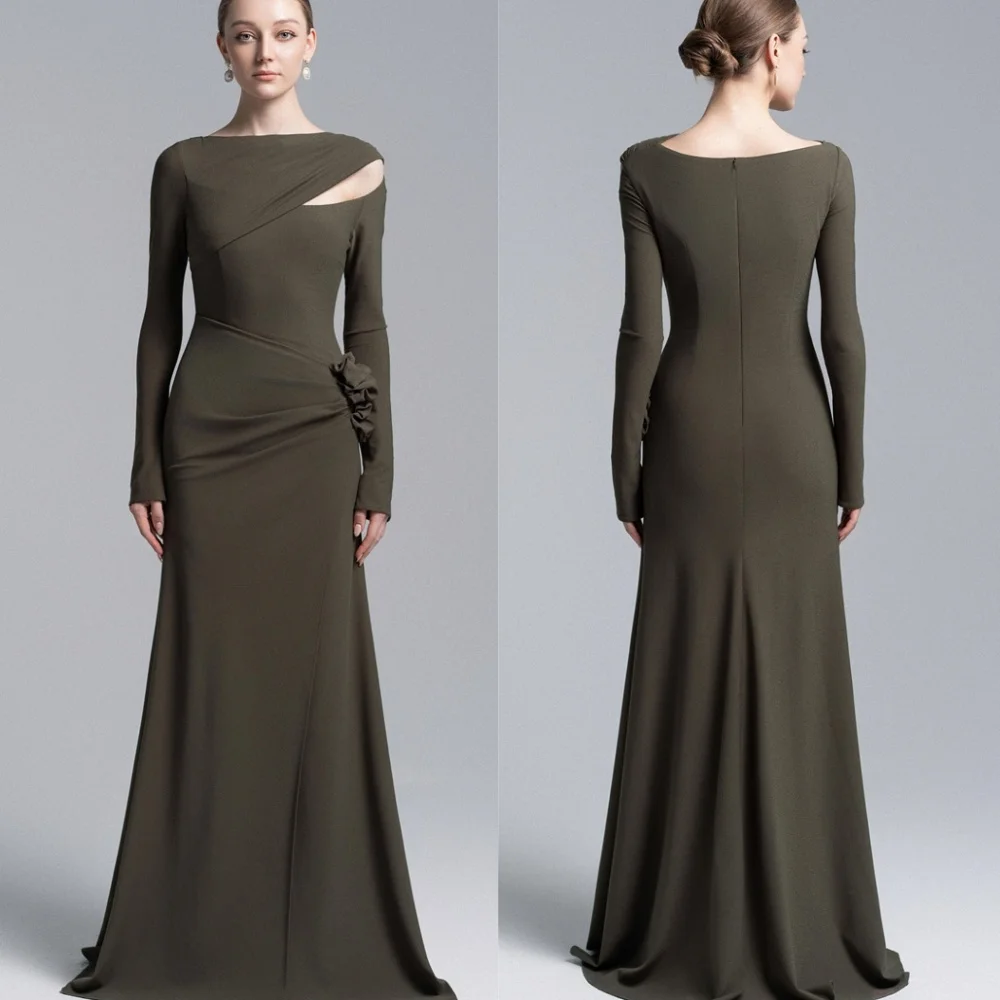 Customized Temperament Green Jersey Homecoming Dress Fashion Scoop Long Sleeves Tiered Ruched Mermaid Zipper Back Vestido De No
Customized Temperament Green Jersey Homecoming Dress Fashion Scoop Long Sleeves Tiered Ruched Mermaid Zipper Back Vestido De No