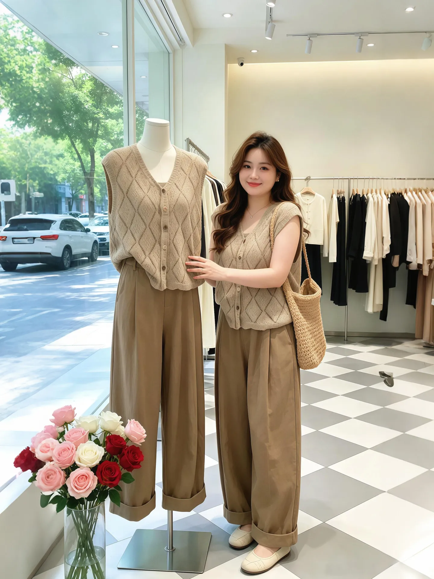 Women's Summer New Hollow out Tank Top Wide Leg Pants Casual Commute Three Piece Set Breathable Lightweight V Neck Sleeveless
Women's Summer New Hollow out Tank Top Wide Leg Pants Casual Commute Three Piece Set Breathable Lightweight V Neck Sleeveless