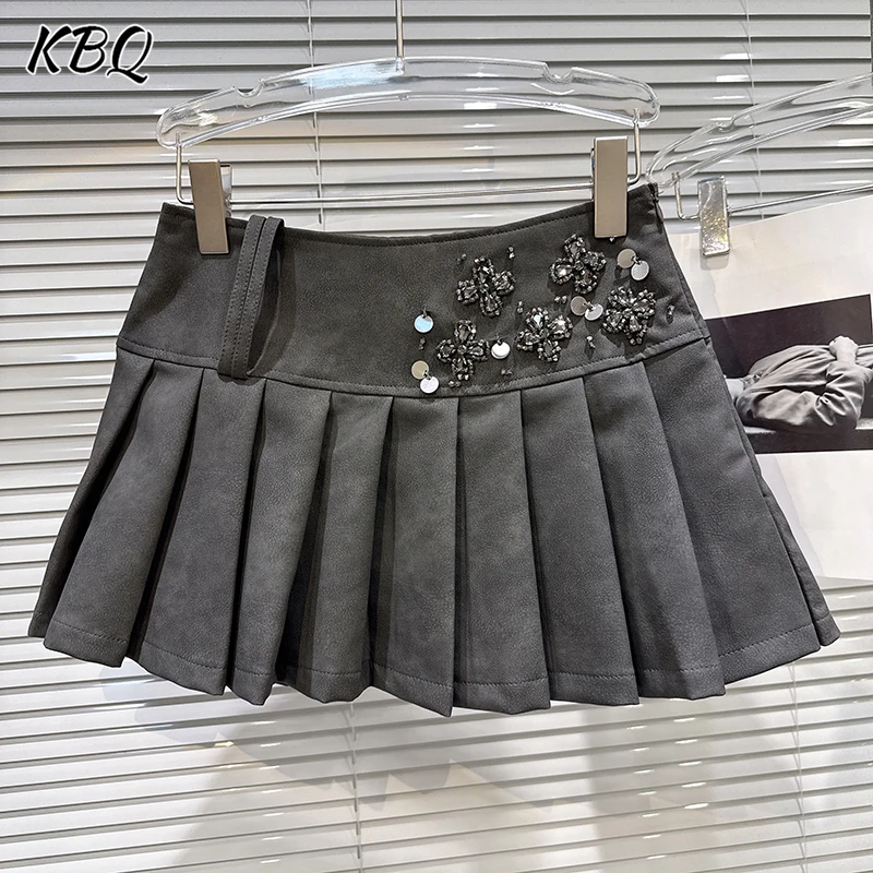 KBQ Solid Spliced Diamonds Chic A Line Skirts for Women High Waist Temperament Pleated Mini Skirt Female Fahison Style Autumn
KBQ Solid Spliced Diamonds Chic A Line Skirts for Women High Waist Temperament Pleated Mini Skirt Female Fahison Style Autumn