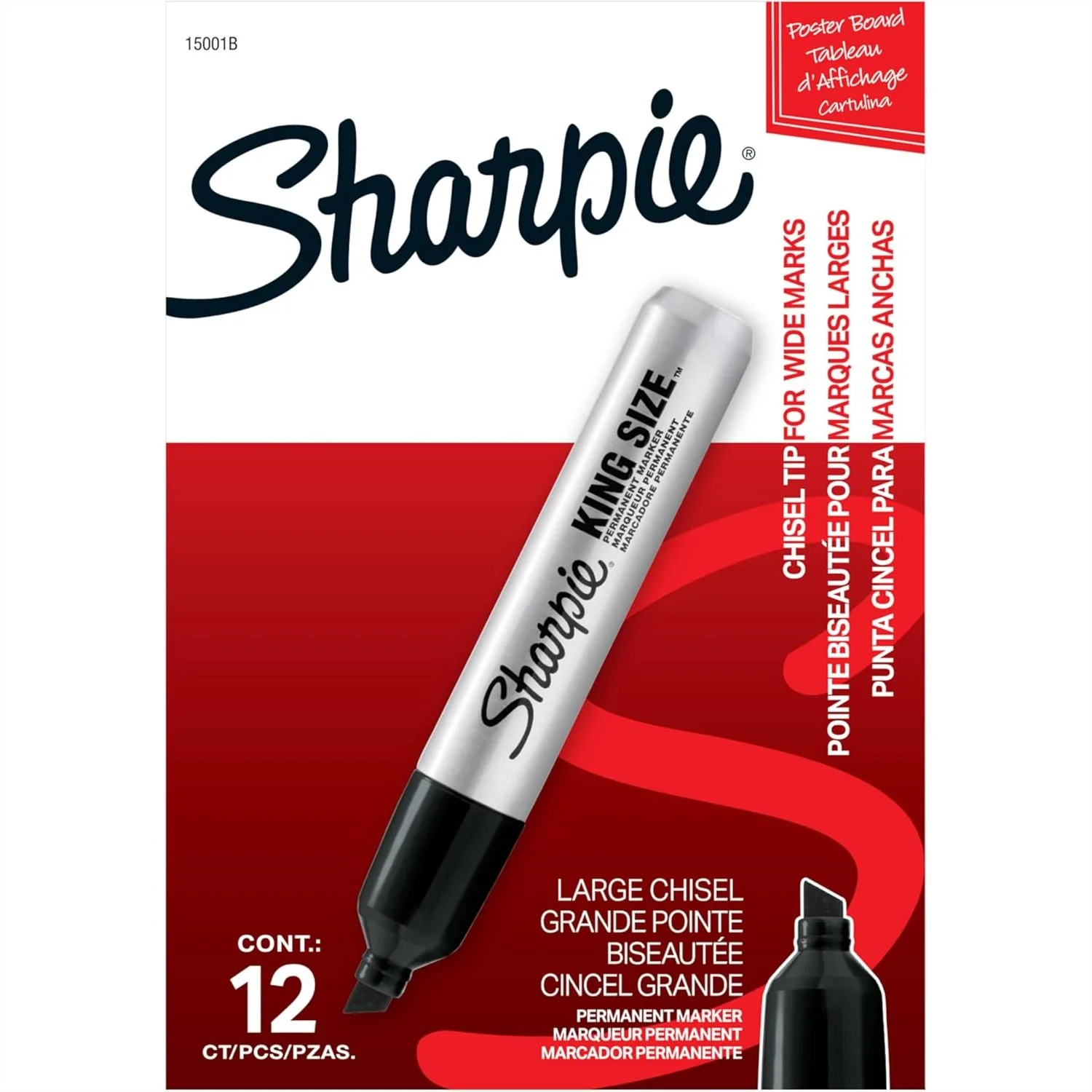 Permanent Markers, Chisel Tip, Black, 12 Count - Heavy Duty for Work & Industrial Use, High Capacity Ink, for Paper, Metal
Permanent Markers, Chisel Tip, Black, 12 Count - Heavy Duty for Work & Industrial Use, High Capacity Ink, for Paper, Metal