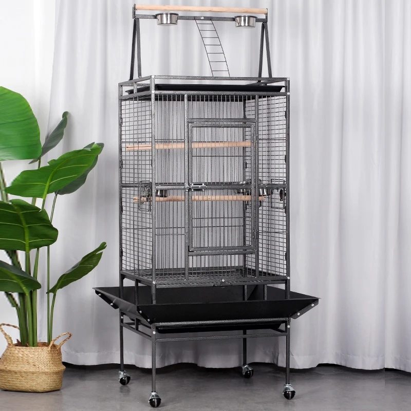 Large Birdcage Parrot cage large iron luxury cage metal bird cage gray machine Vajra monk black phoenix cage villa 
Large Birdcage Parrot cage large iron luxury cage metal bird cage gray machine Vajra monk black phoenix cage villa