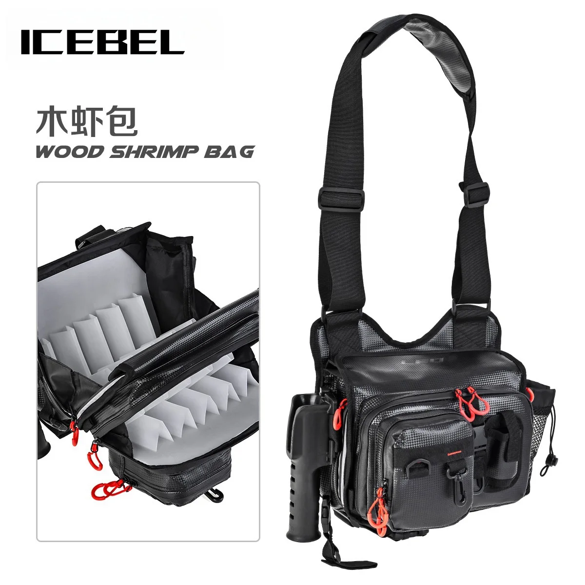 ICEBEL Lure Wooden Shrimp & Squid Hook Bag, Fly Fishing Tackle Organizer with Built-in Compartments, Outdoor Crossbody
ICEBEL Lure Wooden Shrimp & Squid Hook Bag, Fly Fishing Tackle Organizer with Built-in Compartments, Outdoor Crossbody