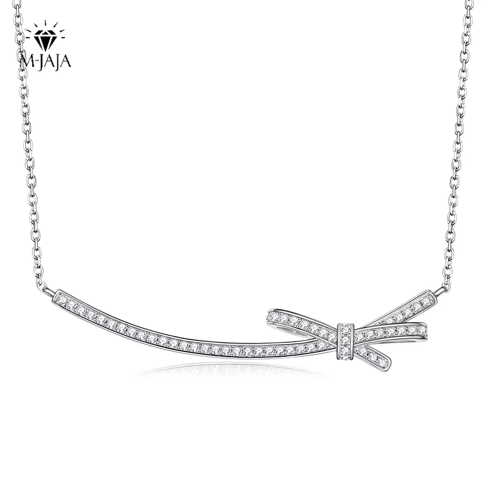 M-JAJA Full Moissanite Necklace for Women 925 Sterling Silver Chain 1.3mm Lab Diamond Elegant Bow Pendant Sparkling Jewelry Gift
M-JAJA Full Moissanite Necklace for Women 925 Sterling Silver Chain 1.3mm Lab Diamond Elegant Bow Pendant Sparkling Jewelry Gift