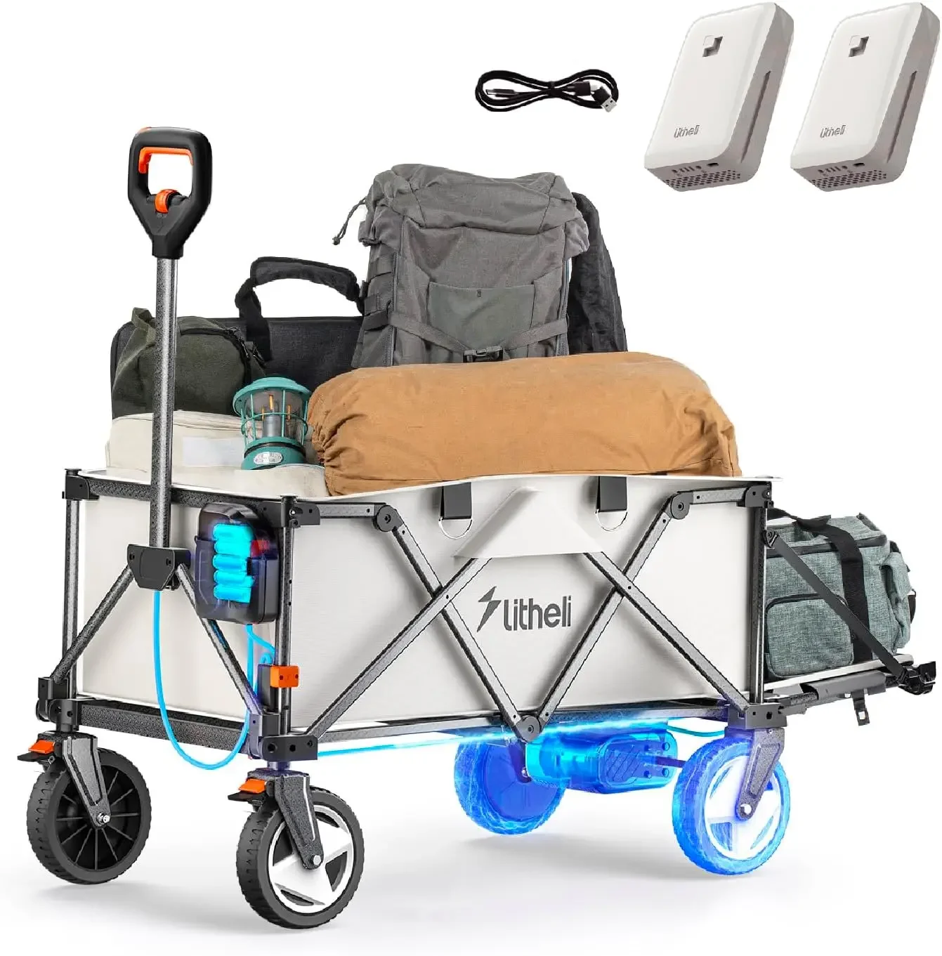 Electric Wagon Cart with 2 Batteries, All-Terrain Wheels & Variable Speed | 200L Capacity, 300 lbs Heavy-Duty Utility Wagon for
Electric Wagon Cart with 2 Batteries, All-Terrain Wheels & Variable Speed | 200L Capacity, 300 lbs Heavy-Duty Utility Wagon for