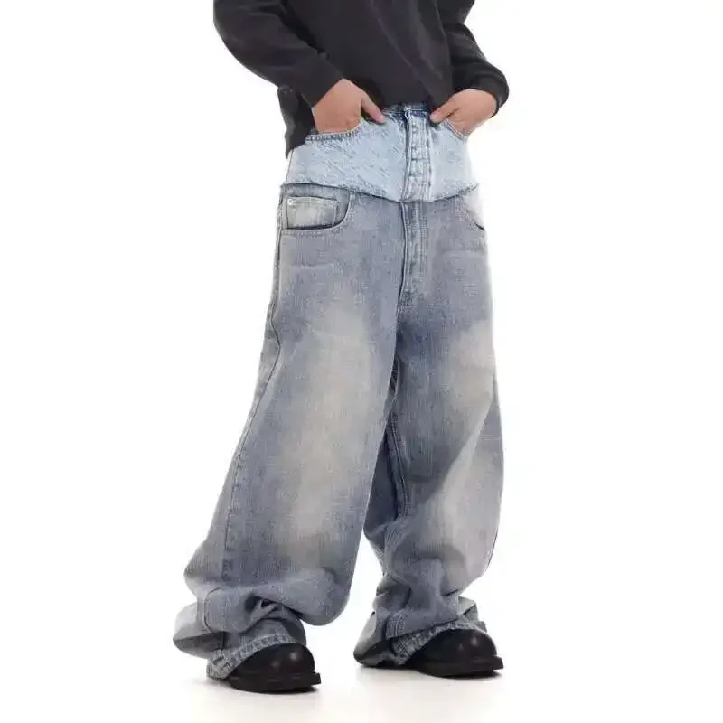 2025 Niche Colorblock Patchwork Wide Leg Blue Jeans Men's Spring New Straight Double Waist Design Denim Trousers 28W6048
2025 Niche Colorblock Patchwork Wide Leg Blue Jeans Men's Spring New Straight Double Waist Design Denim Trousers 28W6048