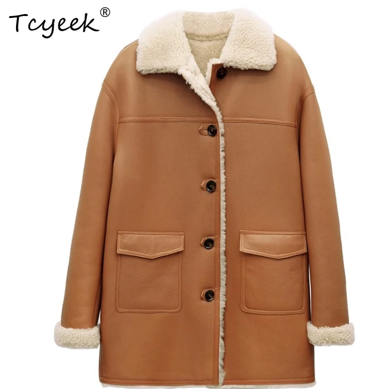 Tcyeek Genuine Wool Autumn Winter High End Trendy Fang Ling Mid Length Women's Lamb Wool Shearling Fur Coat Fourrures Femme
Tcyeek Genuine Wool Autumn Winter High End Trendy Fang Ling Mid Length Women's Lamb Wool Shearling Fur Coat Fourrures Femme