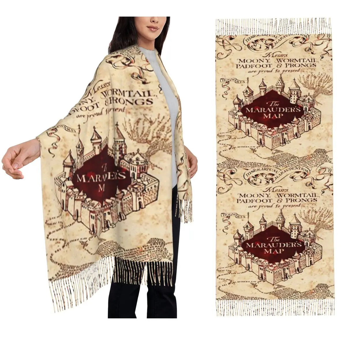 Шарф Marauders Magic Map, шарфы с кисточками для женщин, мягкие теплые шали и накидки, большая осенне-зимняя шаль
Шарф Marauders Magic Map, шарфы с кисточками для женщин, мягкие теплые шали и накидки, большая осенне-зимняя шаль
