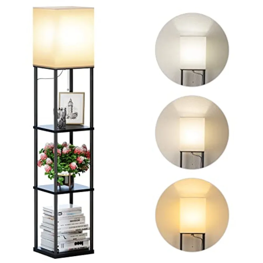Floor Lamp with Shelves, Modern Square Standing Lamp with 3 Color Temperature Bulb, Corner Display Bookshelf Lamp for Living Ro
Floor Lamp with Shelves, Modern Square Standing Lamp with 3 Color Temperature Bulb, Corner Display Bookshelf Lamp for Living Ro
