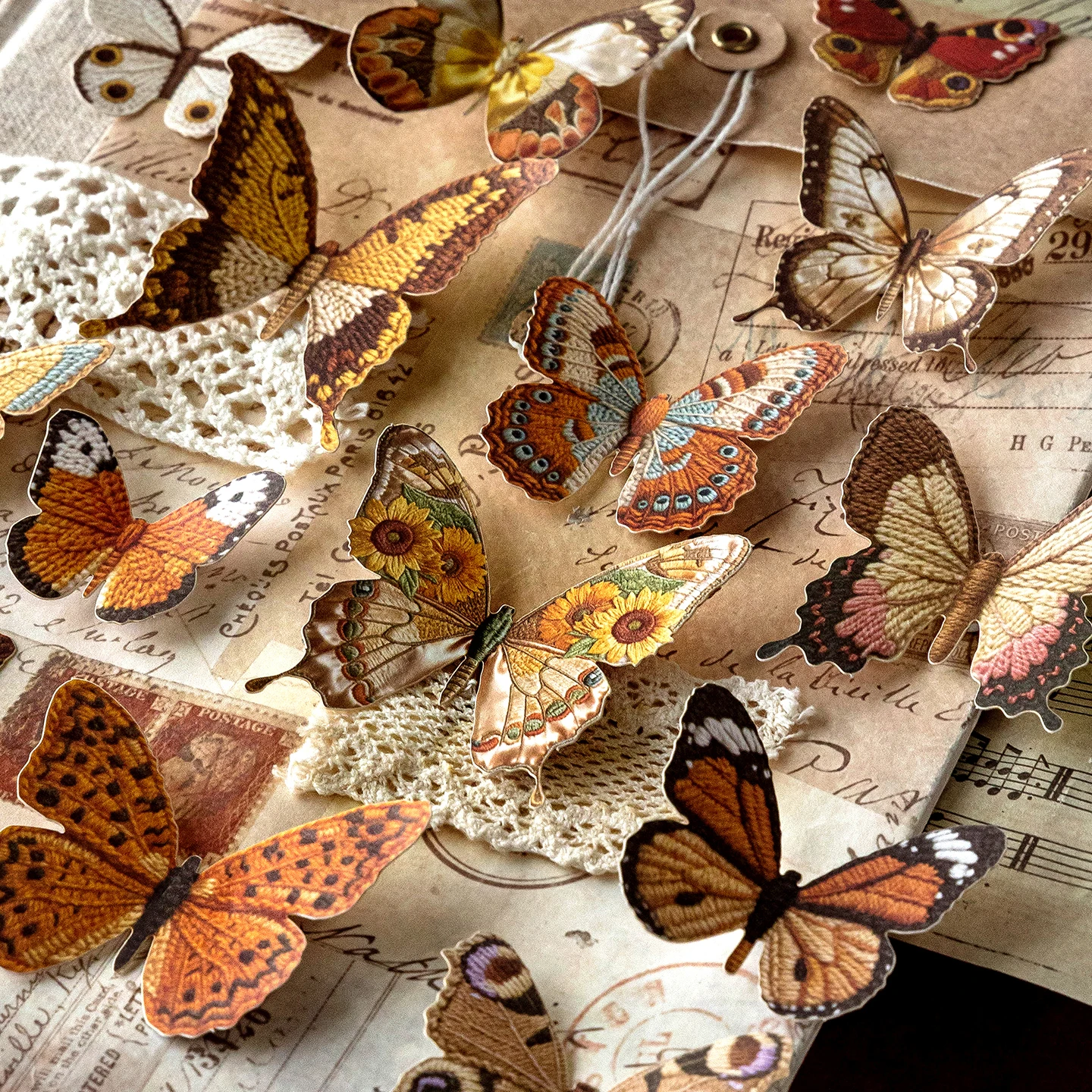Vintage Imitation Embroidery Butterfly Stickers, High Aesthetic Value, Instagram-Style Decorative Stickers for Bags, Card Decoration, and Photo Props
Vintage Imitation Embroidery Butterfly Stickers, High Aesthetic Value, Instagram-Style Decorative Stickers for Bags, Card Decoration, and Photo Props