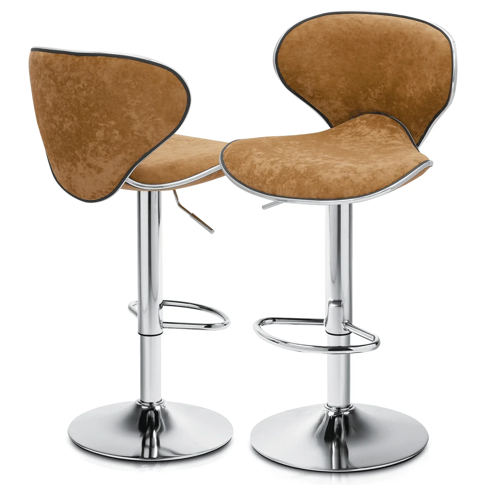 Set of 2 Velvet Adjustable Height Lift Bar Stools wit Curved Seat, Swivel Barstools Kitchen Counter Height Chairs, Cinnamon
Set of 2 Velvet Adjustable Height Lift Bar Stools wit Curved Seat, Swivel Barstools Kitchen Counter Height Chairs, Cinnamon