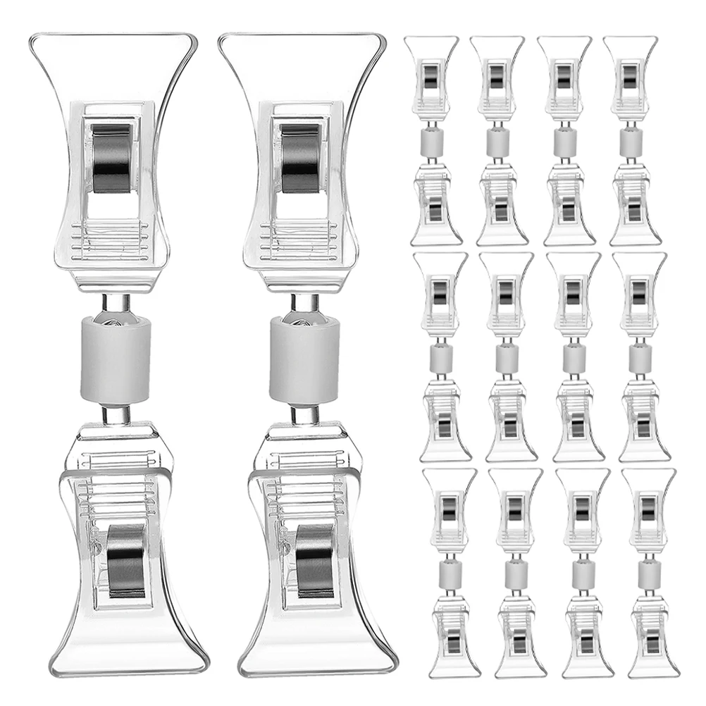 25pcs Transparent Sign Holder Clips Plastic Price Display Clamps Swivel Merchandise Tag Holders For Retail Stores Clothing Racks
25pcs Transparent Sign Holder Clips Plastic Price Display Clamps Swivel Merchandise Tag Holders For Retail Stores Clothing Racks