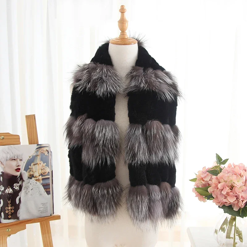 Natural Real Sliver Fox Fur Scarf Winter Women Warm Soft Real Genuine Rex Rabbit Scarf Fox Fur And Rex Rabbit Fur Ring Scarves
Natural Real Sliver Fox Fur Scarf Winter Women Warm Soft Real Genuine Rex Rabbit Scarf Fox Fur And Rex Rabbit Fur Ring Scarves
