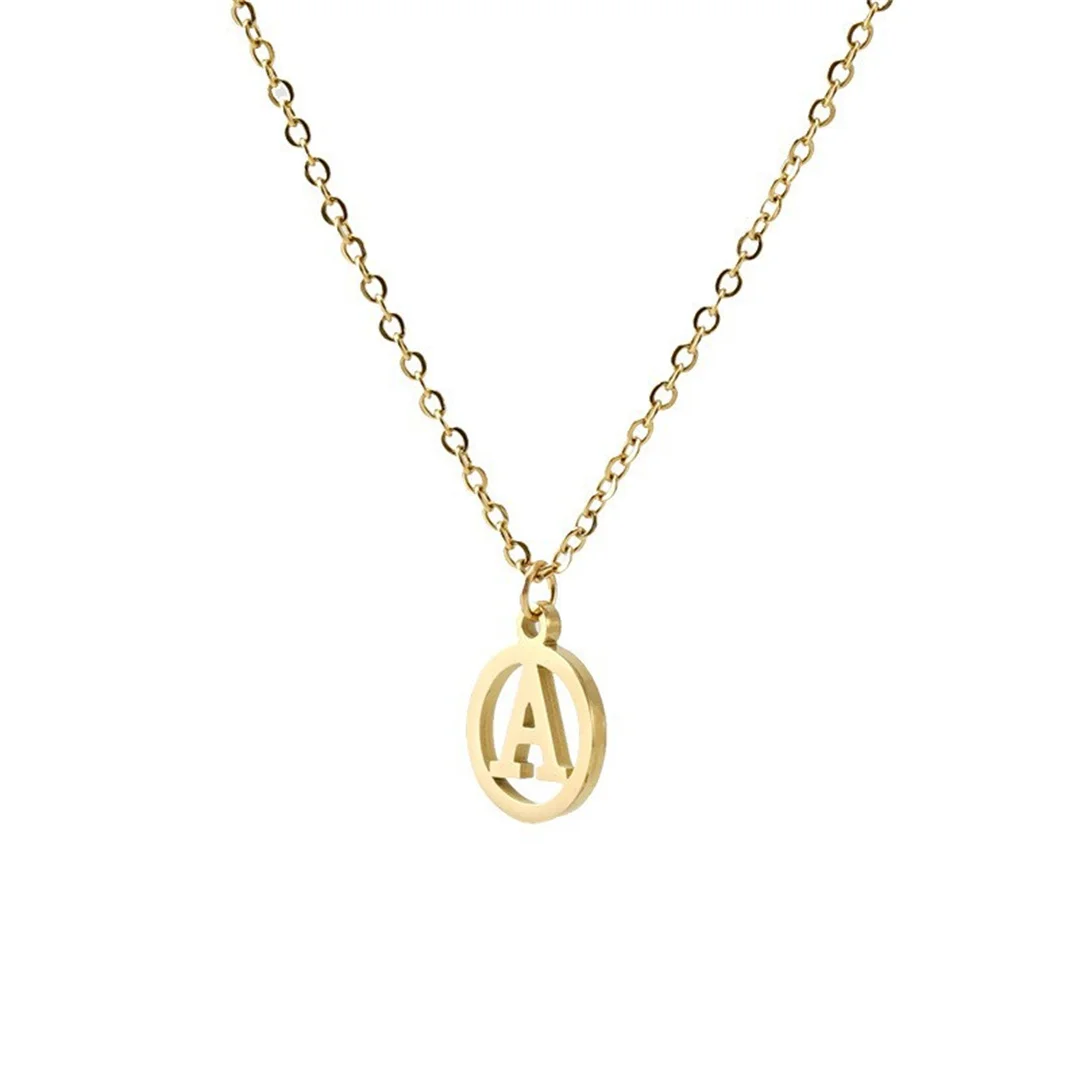 Simple Hollow 26 A-Z Initial Letter Name Pendant Female Gold Color Stainless Steel Alphabet Round Necklace for Women Jewelry
Simple Hollow 26 A-Z Initial Letter Name Pendant Female Gold Color Stainless Steel Alphabet Round Necklace for Women Jewelry