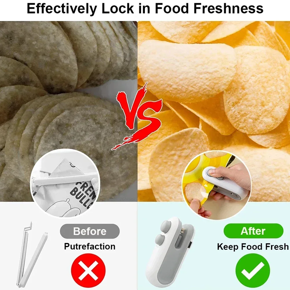 Mini Heat Bag Sealing Machine Package Sealer Bags Plastic Food Sealer Clip 2-in-1 Handheld Heated Portable USB Recharge Sealer
Mini Heat Bag Sealing Machine Package Sealer Bags Plastic Food Sealer Clip 2-in-1 Handheld Heated Portable USB Recharge Sealer