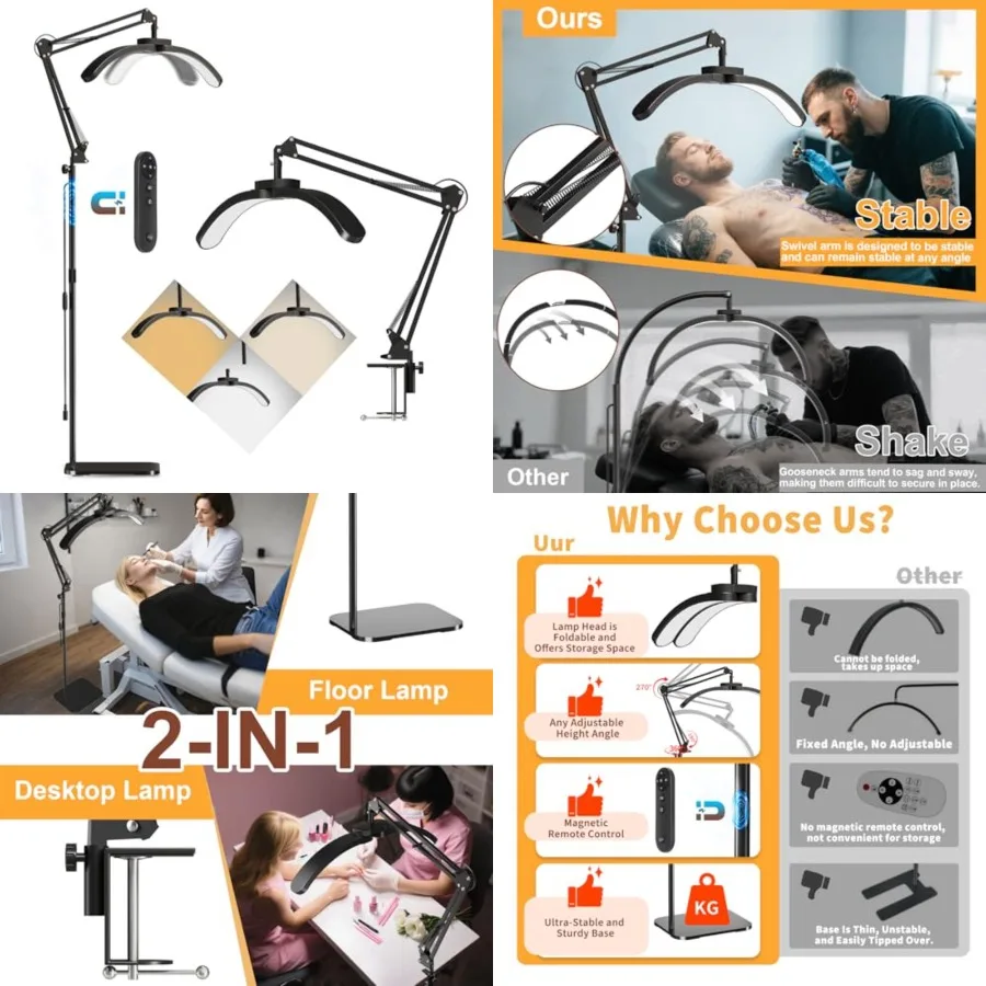 2-in-1 Half Moon Lash Light, 2026 Foldable LED Floor Lamp with Adjustable Brightness and Color, Shadow-Free Lighting for Eyelas
2-in-1 Half Moon Lash Light, 2026 Foldable LED Floor Lamp with Adjustable Brightness and Color, Shadow-Free Lighting for Eyelas