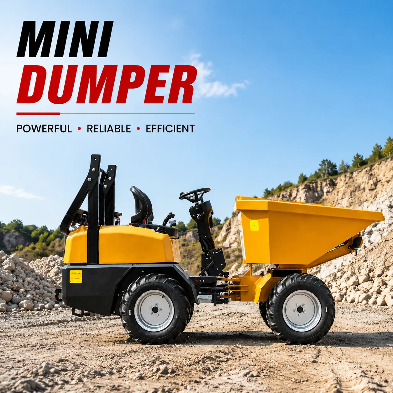 Mini Hydraulic Wheel Dumper 1300kg Compact Dump Truck for Farm Landscaping Material Handling Projects
Mini Hydraulic Wheel Dumper 1300kg Compact Dump Truck for Farm Landscaping Material Handling Projects