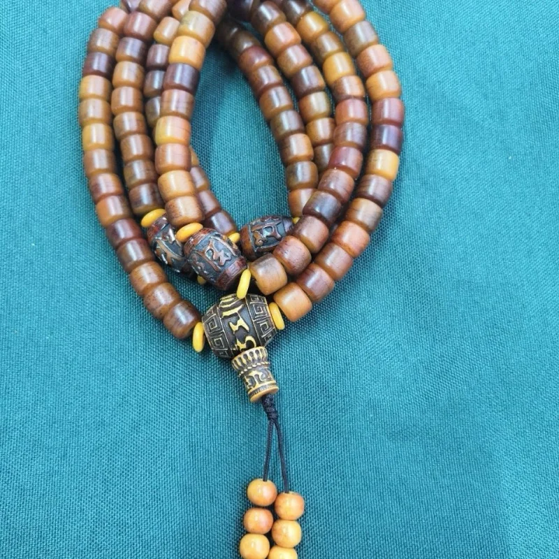 Natural Yak Bone Vintage Distressed and Cracked Bead Bracelet, 108 Beads, 10*8, with Accessories, Decorative Buddhist P
Natural Yak Bone Vintage Distressed and Cracked Bead Bracelet, 108 Beads, 10*8, with Accessories, Decorative Buddhist P
