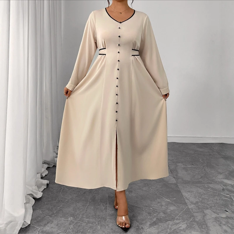 Plus Size Dress Slim Temperament Long Sleeve Lace-up Women's Banquet Dress
Plus Size Dress Slim Temperament Long Sleeve Lace-up Women's Banquet Dress