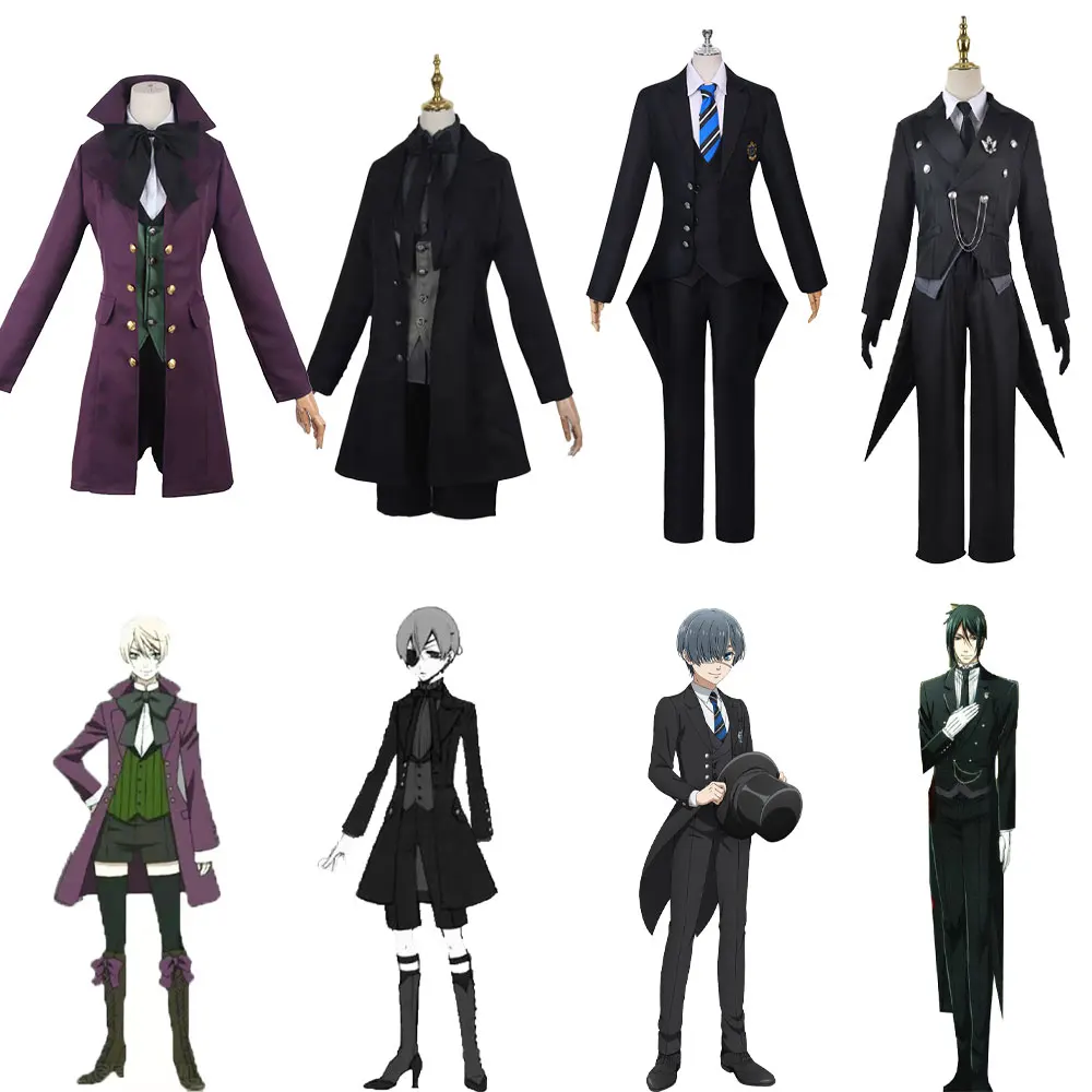 Black Butler Sebastian Michaelis Men's Cosplay Costume Full Set Elegant Swallowtail Tailcoat Vest Pants for Anime Carnival Party
Black Butler Sebastian Michaelis Men's Cosplay Costume Full Set Elegant Swallowtail Tailcoat Vest Pants for Anime Carnival Party