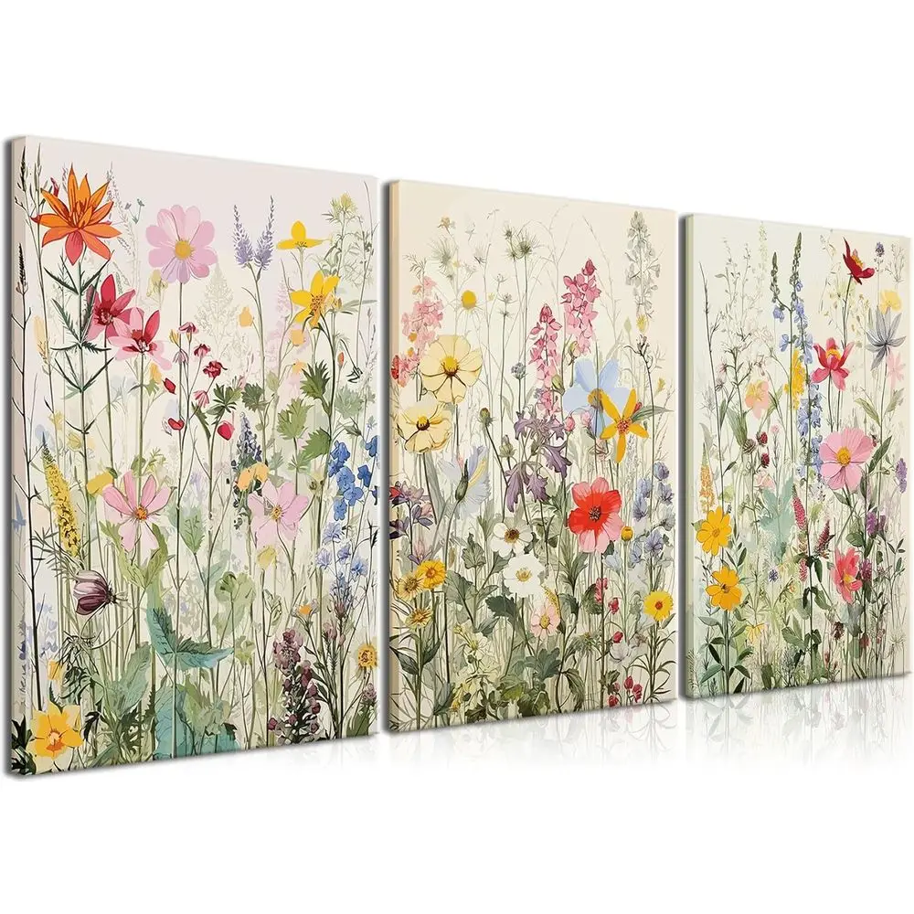 3 Piece Watercolor Botanical Wall Art - Colorful Flower Pictures for Modern Minimalist Home Decor
3 Piece Watercolor Botanical Wall Art - Colorful Flower Pictures for Modern Minimalist Home Decor