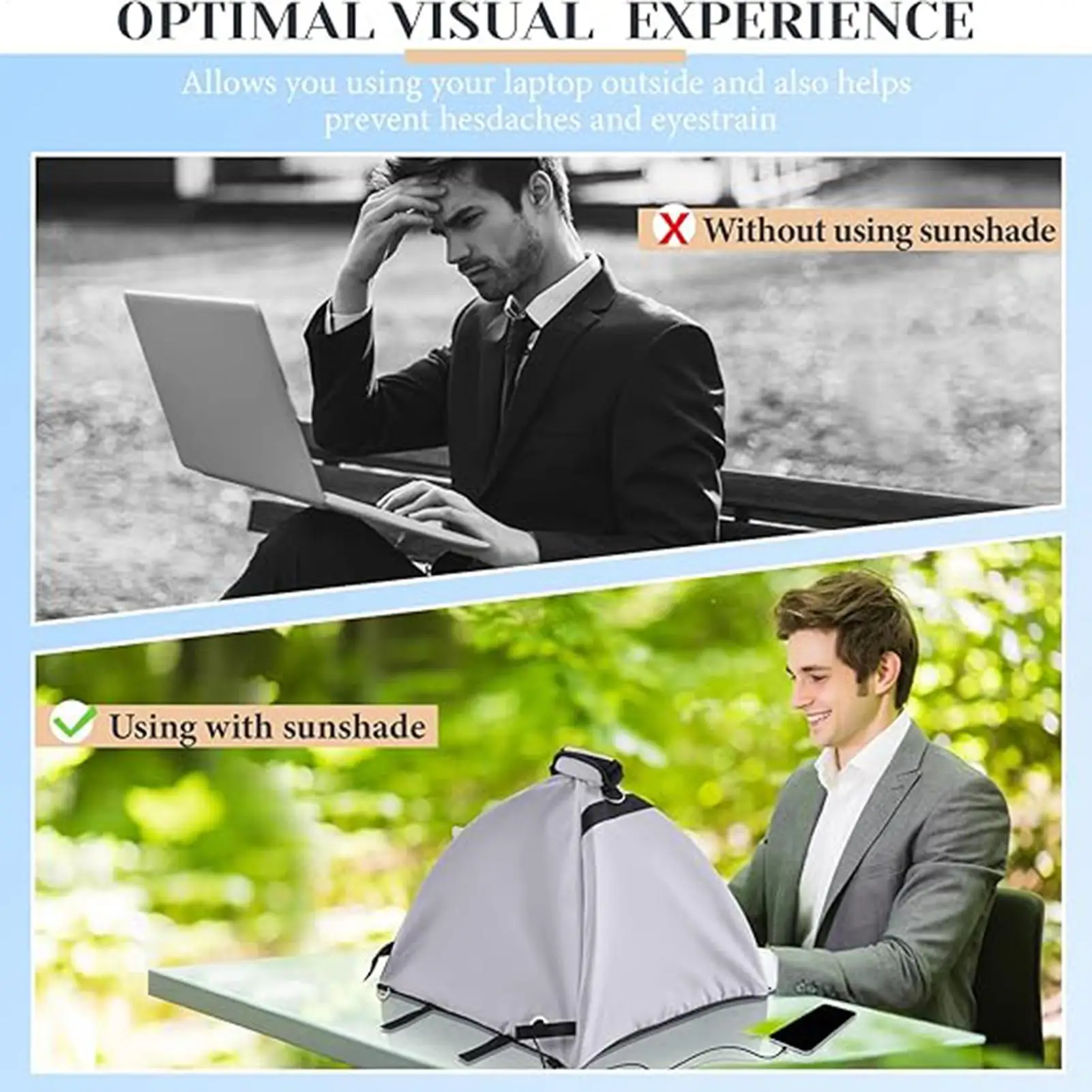 Laptop Sun Shade Waterproof Foldable Portable Heat UV Reflective Laptop Tent Sun Shade For Adults Travel Beach Patio Camping
Laptop Sun Shade Waterproof Foldable Portable Heat UV Reflective Laptop Tent Sun Shade For Adults Travel Beach Patio Camping