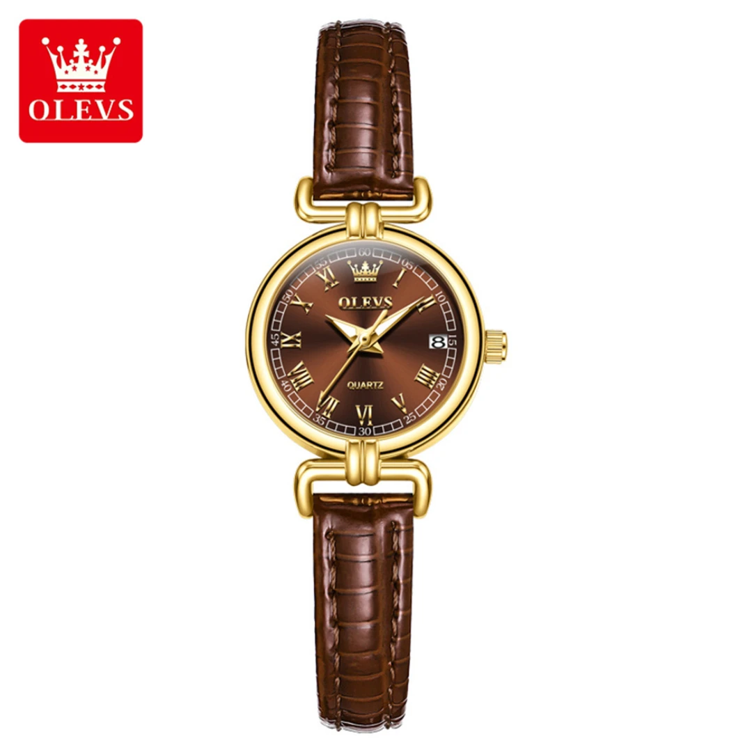 OLEVS 5645, модные кварцевые часы, подарок, кожаный ремешок для часов с круглым циферблатом, наручные часы с календарем, светящийся 
OLEVS 5645, модные кварцевые часы, подарок, кожаный ремешок для часов с круглым циферблатом, наручные часы с календарем, светящийся