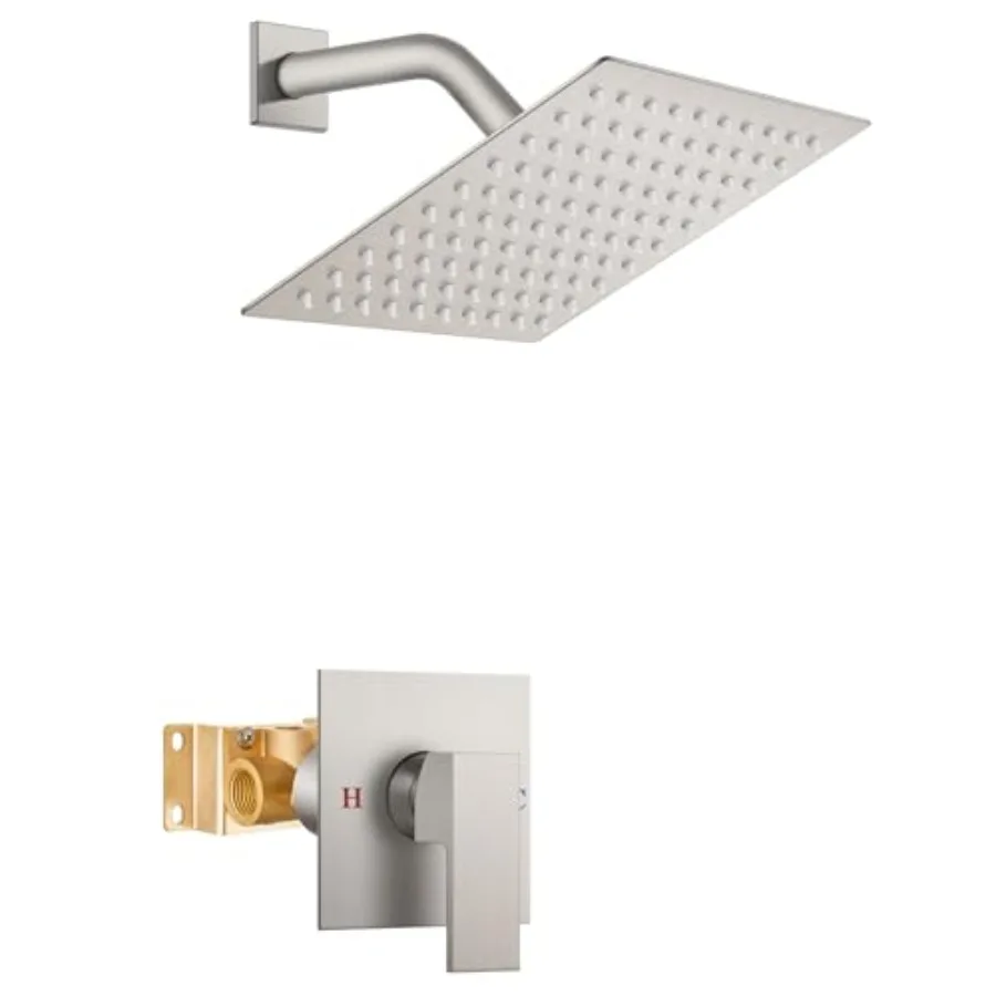 Shower Faucet Set Bathroom Rain Shower System 8 Inch Square Showerhead Single Function 1 Handle Trim Kit with Female Thread Rou
Shower Faucet Set Bathroom Rain Shower System 8 Inch Square Showerhead Single Function 1 Handle Trim Kit with Female Thread Rou