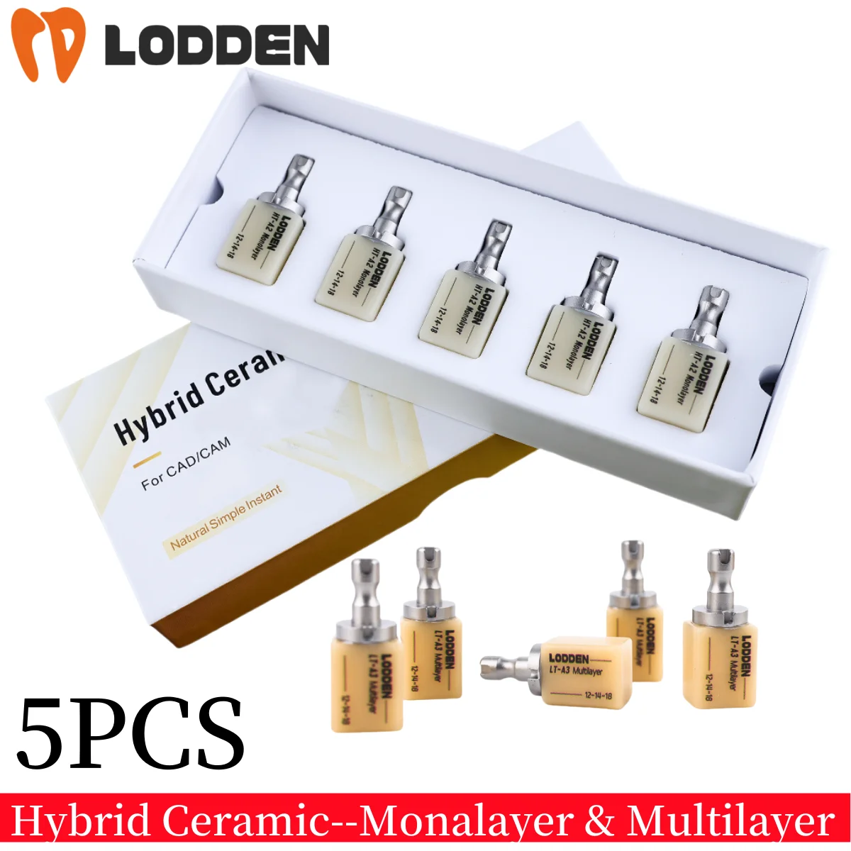 5Pcs Hybrid Ceramics Dental Composite Resin LT/HT CAD/CAM Glass Ceramic Hybrid Blocks 18*14*12 Monolayer/Mutilayer
5Pcs Hybrid Ceramics Dental Composite Resin LT/HT CAD/CAM Glass Ceramic Hybrid Blocks 18*14*12 Monolayer/Mutilayer