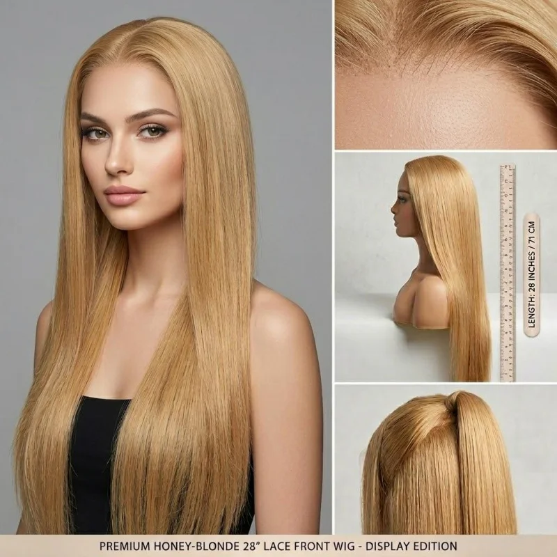 28 Inch 13x4 Lace Front Honey Blonde Straight Synthetic Wig, Pre Plucked Hairline, Silky Heat Resistant Fiber, Realistic Style
28 Inch 13x4 Lace Front Honey Blonde Straight Synthetic Wig, Pre Plucked Hairline, Silky Heat Resistant Fiber, Realistic Style