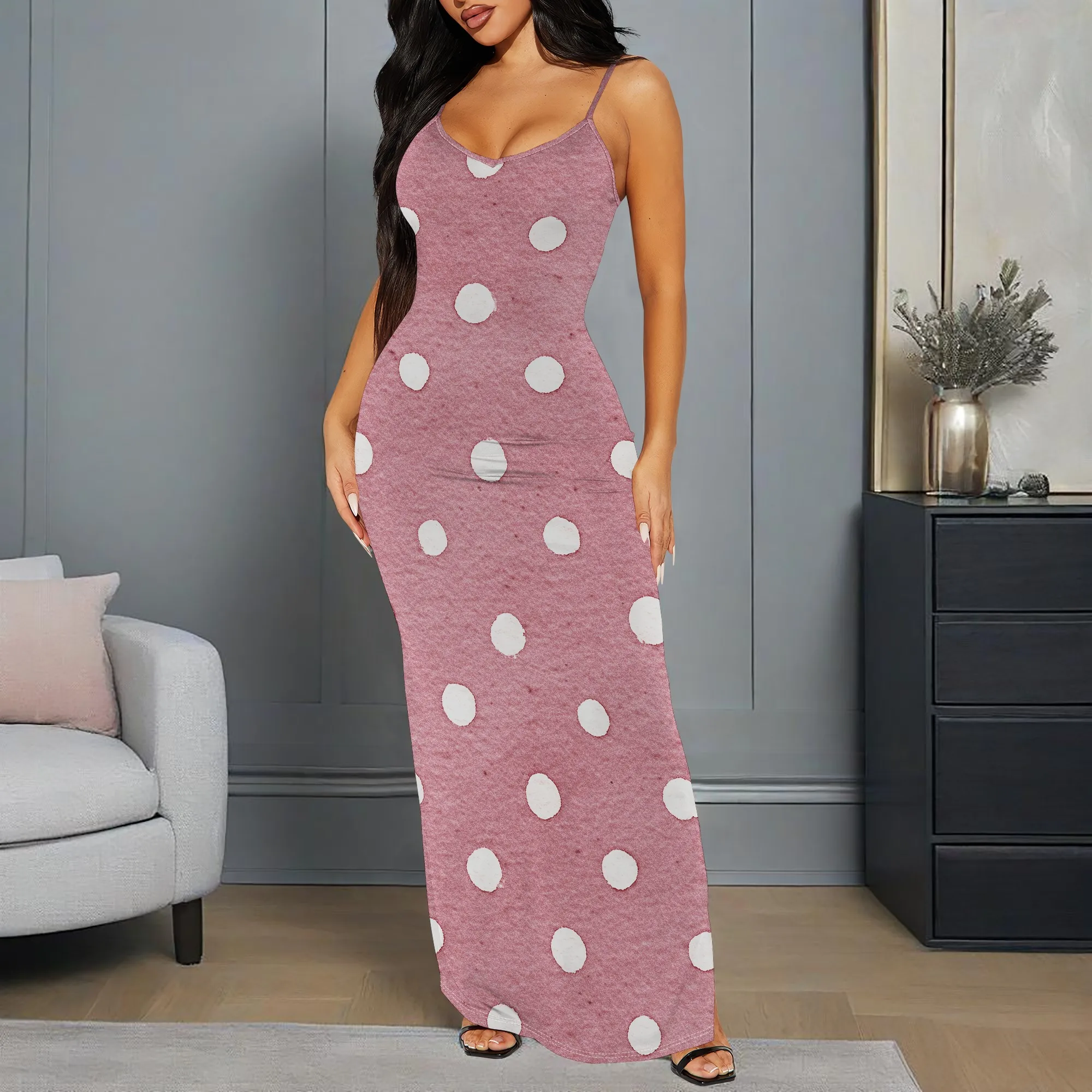ComfyChic Plus Size Polka Dot Bodycon Maxi Slip Dress Cami Pink White Beach Vacation XS-3XL
ComfyChic Plus Size Polka Dot Bodycon Maxi Slip Dress Cami Pink White Beach Vacation XS-3XL