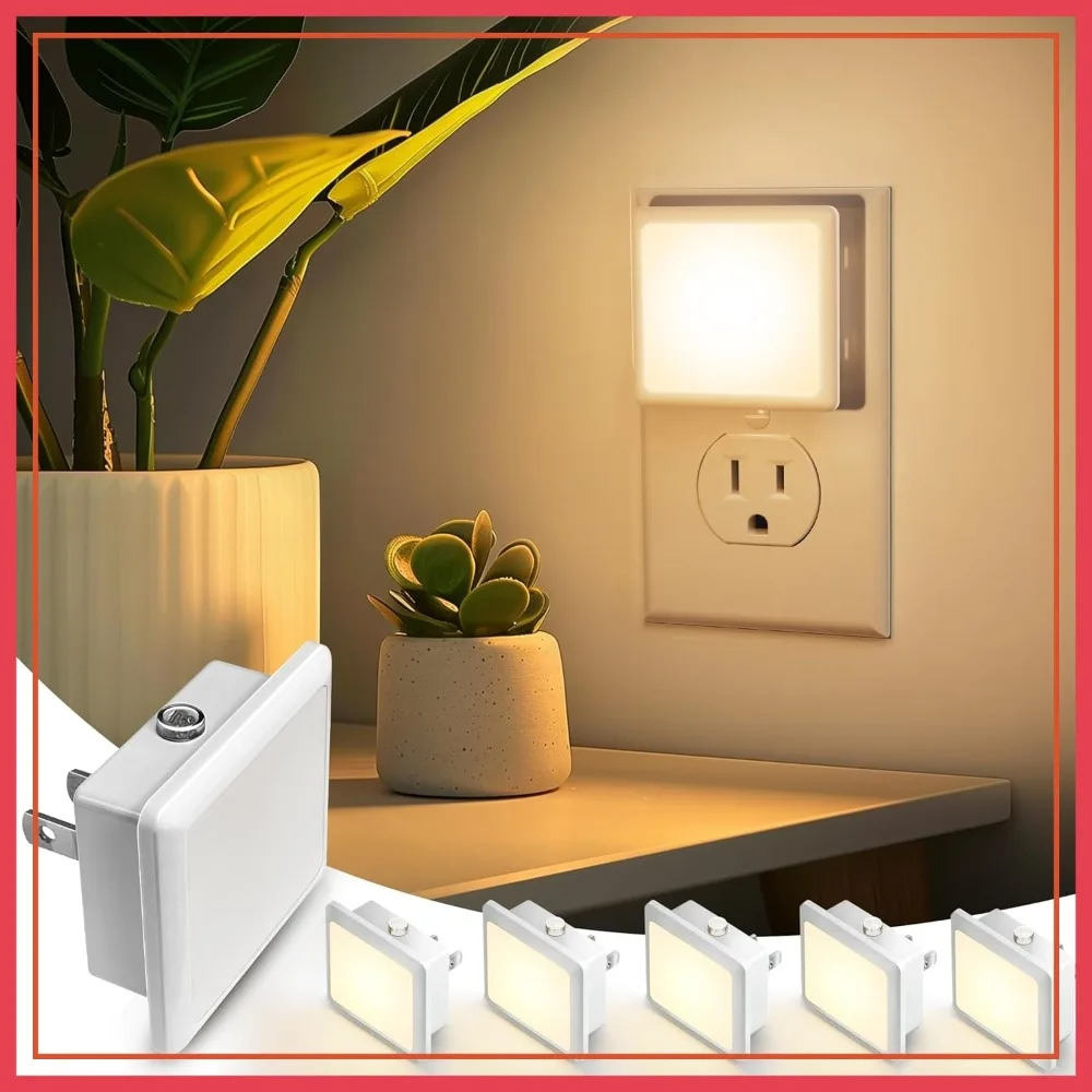 LED Night Light Plug into Wall, 6-Pack, Dusk-to-Dawn Sensor, 3000K Soft White 0.3W Auto-On/Off for Bedroom Hallway
LED Night Light Plug into Wall, 6-Pack, Dusk-to-Dawn Sensor, 3000K Soft White 0.3W Auto-On/Off for Bedroom Hallway
