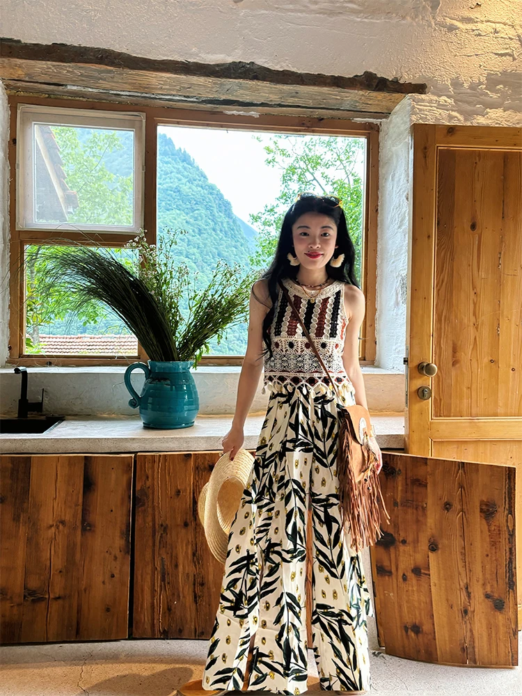 Feng Ethnic Style Slit Elastic Waist Wide Leg Pants Women Summer Thin Holiday Beach Sun Protection Pants Casual High Wai...
Feng Ethnic Style Slit Elastic Waist Wide Leg Pants Women Summer Thin Holiday Beach Sun Protection Pants Casual High Wai...