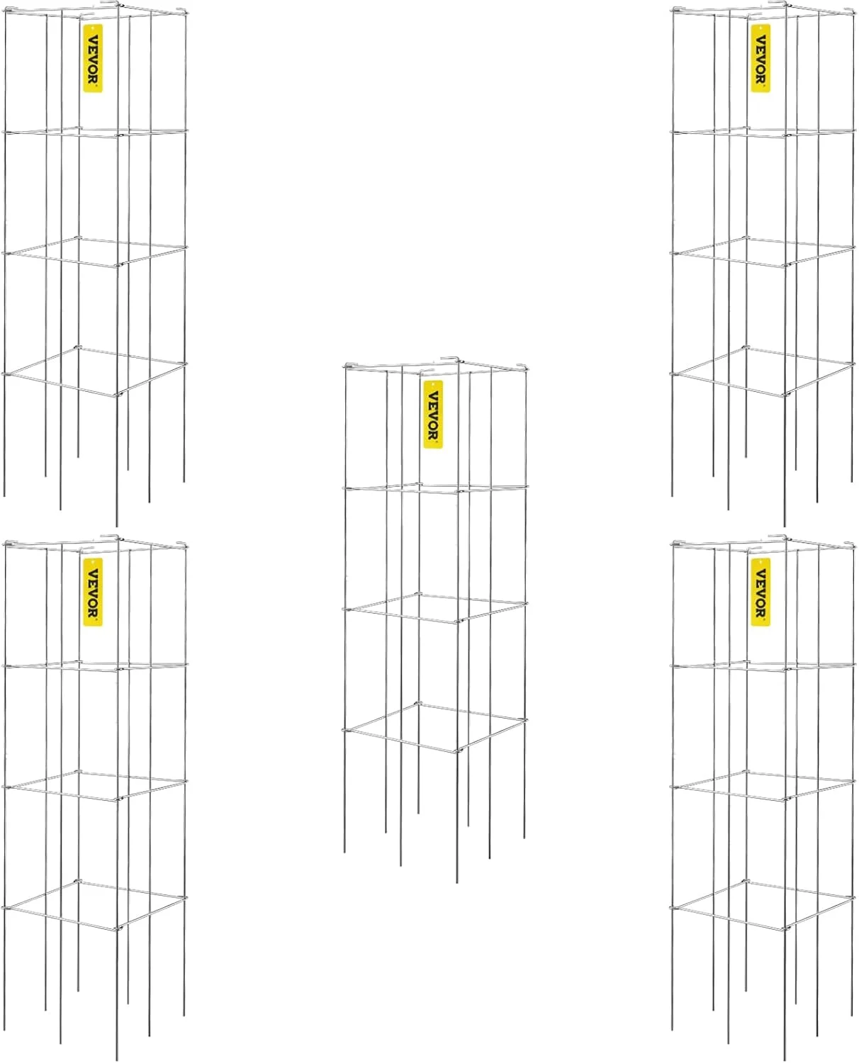 5-Pack Square Plant Support Cages, 46.1" Tall PVC-Coated Steel Trellis for Tomatoes & Climbing Vegetables
5-Pack Square Plant Support Cages, 46.1" Tall PVC-Coated Steel Trellis for Tomatoes & Climbing Vegetables