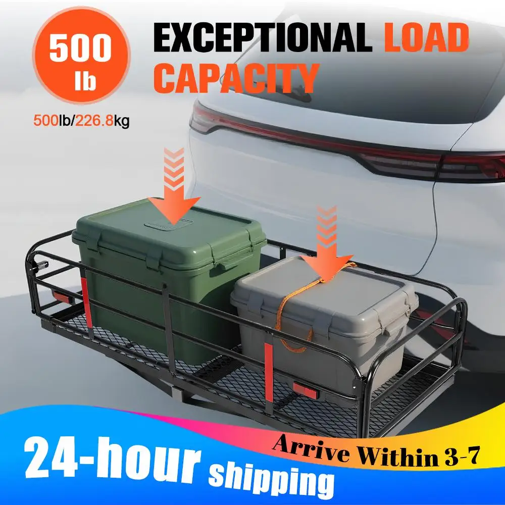 Hitch Cargo Carrier Ebike Hitch Rack 60x24x14in 500 LBS Capacity Fits 2inch Receiver with Hitch Stabilizer for RV Truck SUV Van
Hitch Cargo Carrier Ebike Hitch Rack 60x24x14in 500 LBS Capacity Fits 2inch Receiver with Hitch Stabilizer for RV Truck SUV Van