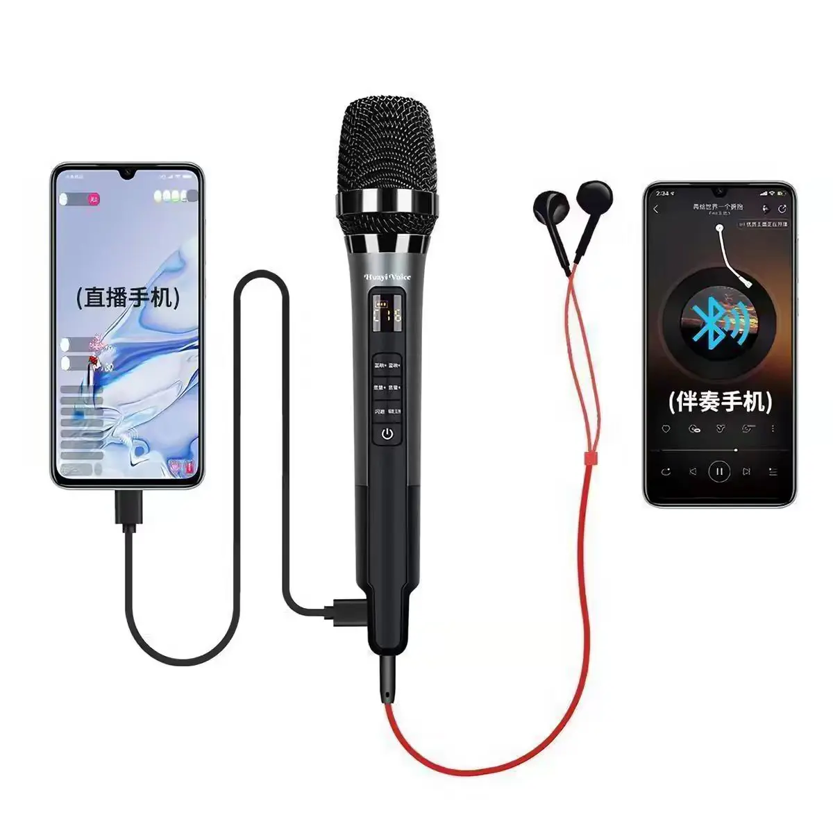 Reverberation microphone singing KTV home and outdoor heart-shaped directional sound card integrated microphone
Reverberation microphone singing KTV home and outdoor heart-shaped directional sound card integrated microphone