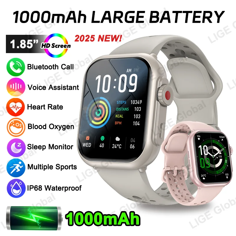 LIGE Watch Ultra 2 SE For iOS Android 1000mAh Smart Watch Men Women 1.85" HD Full Touch Screen Sports Bluetooth Call Smartwatch
LIGE Watch Ultra 2 SE For iOS Android 1000mAh Smart Watch Men Women 1.85" HD Full Touch Screen Sports Bluetooth Call Smartwatch