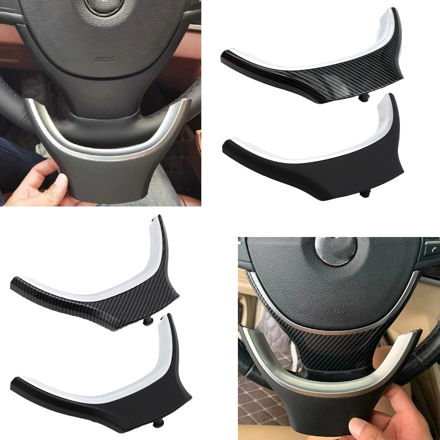 Steering Wheel Cover Trim For BMW 5 5GT 6 7 Series F10 F11 F01 F02 F12 F13 F06 F07 2009 2010 2011 2012 2013 Replacement Part
Steering Wheel Cover Trim For BMW 5 5GT 6 7 Series F10 F11 F01 F02 F12 F13 F06 F07 2009 2010 2011 2012 2013 Replacement Part