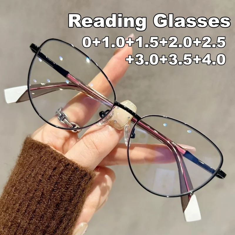 2026 New Luxury Metal-Frame Cat-Eye Presbyopia Glasses Stylish Blue Light-Blocking High-Definition Reading Glasses for Women
2026 New Luxury Metal-Frame Cat-Eye Presbyopia Glasses Stylish Blue Light-Blocking High-Definition Reading Glasses for Women